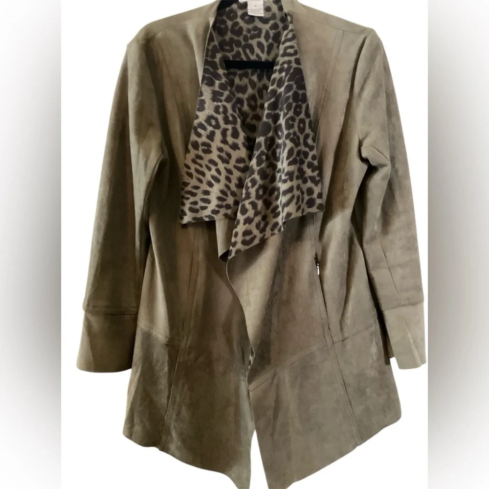 Elysee 26 suede like olive green jacket - Picture 1 of 4